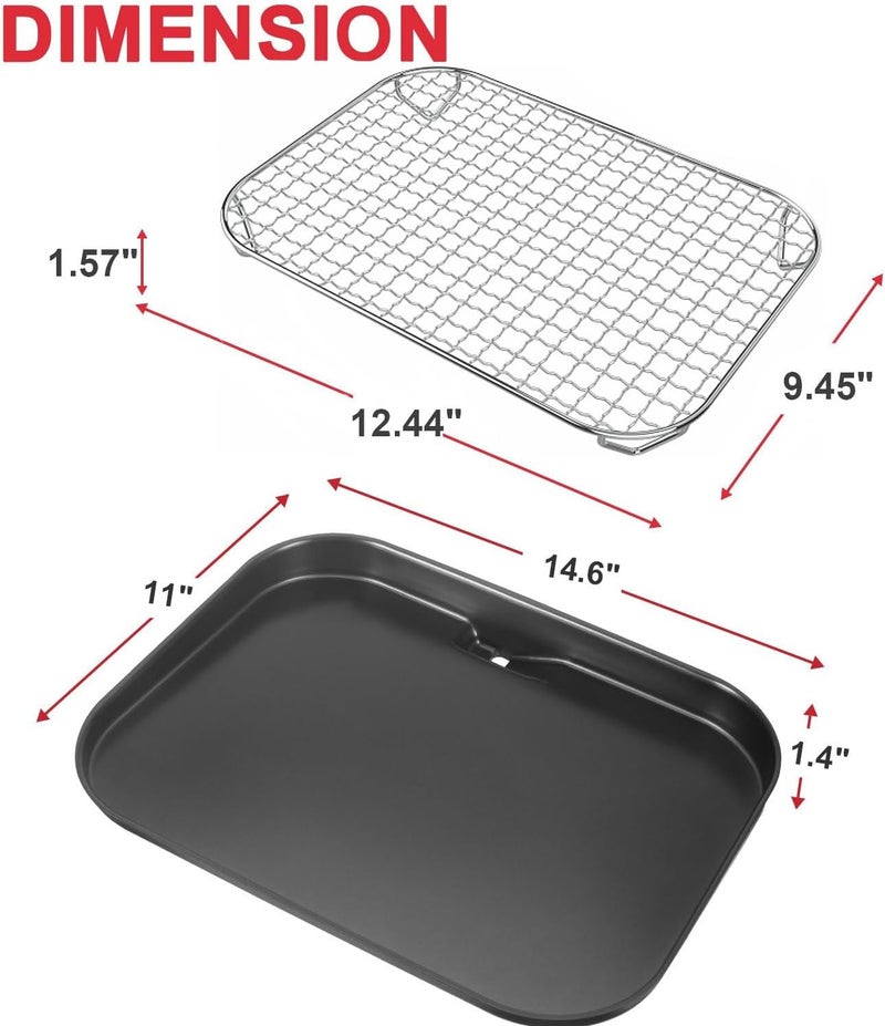 GLOWYE Griddle Plate and Rack for Ninja Woodfire Outdoor Grills OG700 Series, Non-Stick Flat Top Griddle Plate for Ninja XSKGRDPLT Woodfire OG701 OG751 Accessories, Insert - Image 2